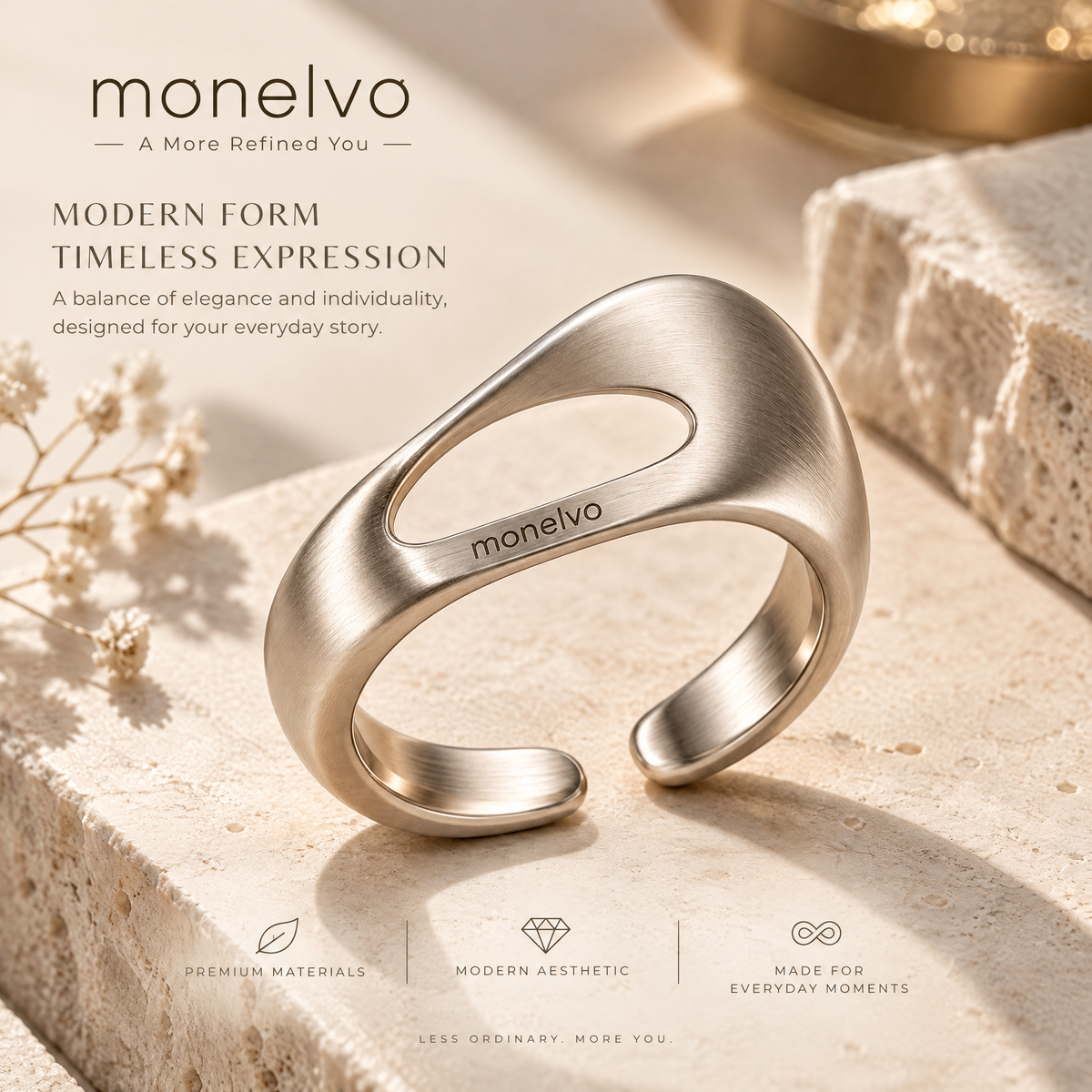 Monelvo™ Quiet Void Open Ring details