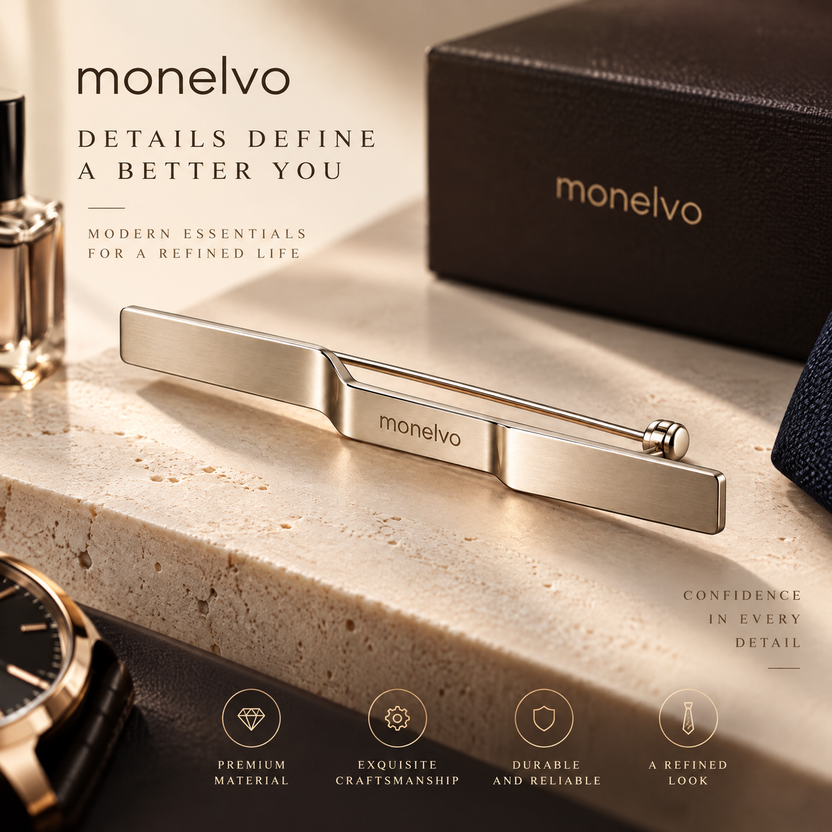 Monelvo™ Line Break Brooch details