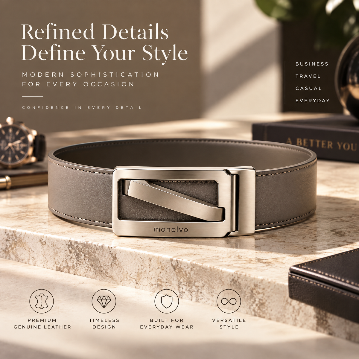 Monelvo™ Slide Lock Belt Buckle