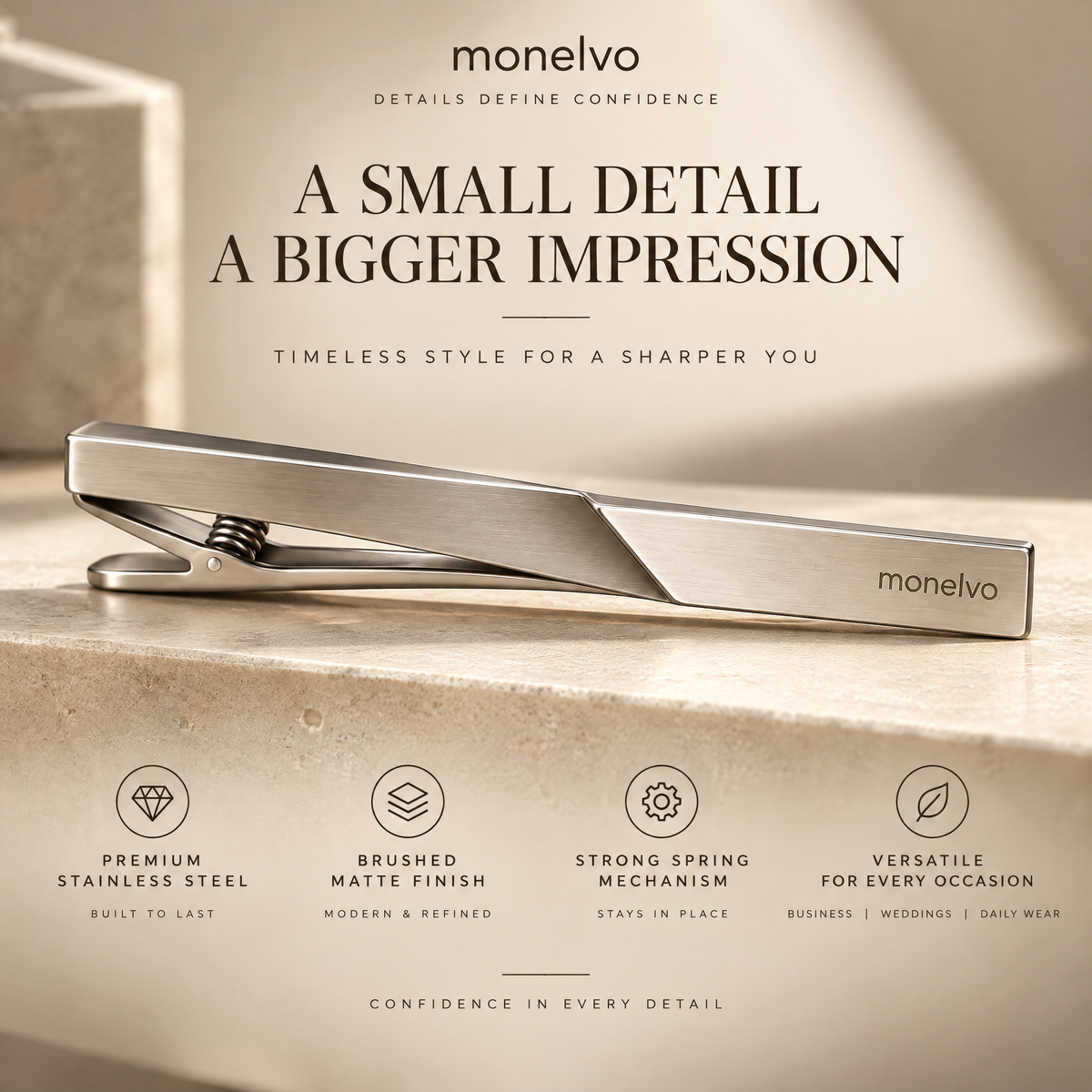 Monelvo™ Plane Shift Tie Clip